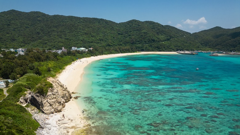 aerial view of aharen beach