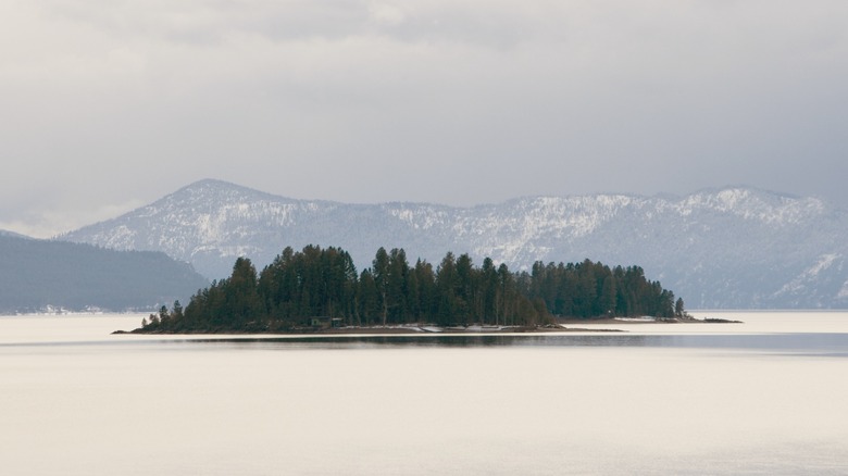 Lake Pend Oreille in Sandpoint, Idaho, in the winter