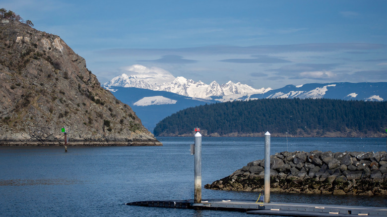 View of Mount Baker from Anacortes harbor