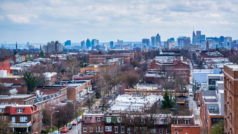 downtown Baltimore view overlooking Charles Village in Baltimore