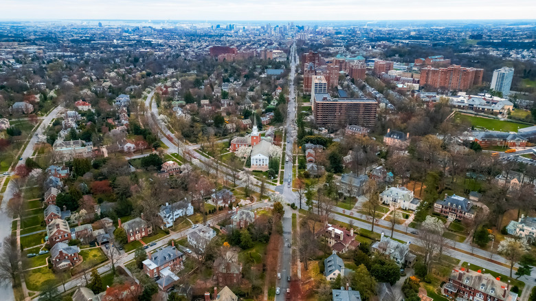 overview of downtown Baltimore and Charles Street