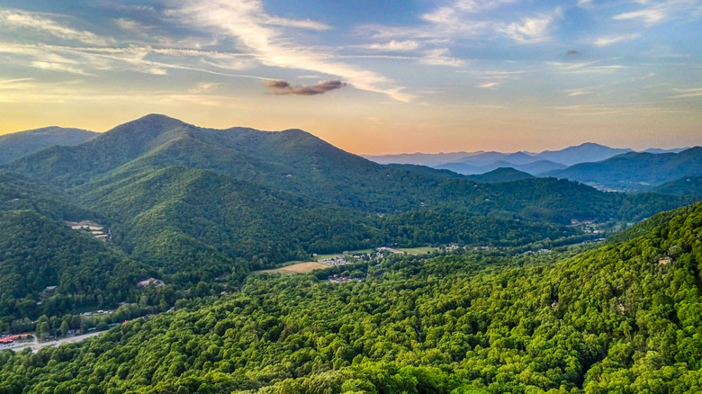 Mountain view of Maggie Valley in North Carolina