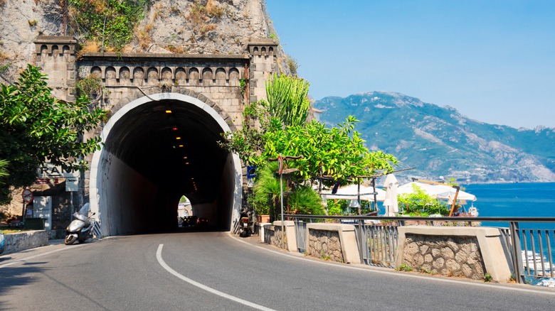 the view emerging from the pedestrian tunnel between Amalfi and Atrani