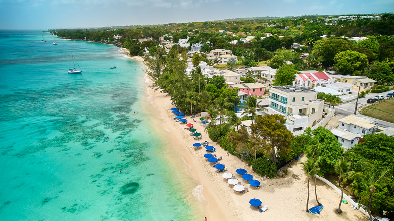 Aerial shot of Barbados