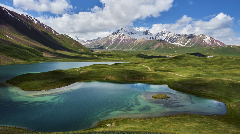 Kyrgyzstan mountain lake view