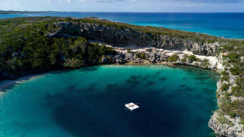 Deans Blue Hole aerial view