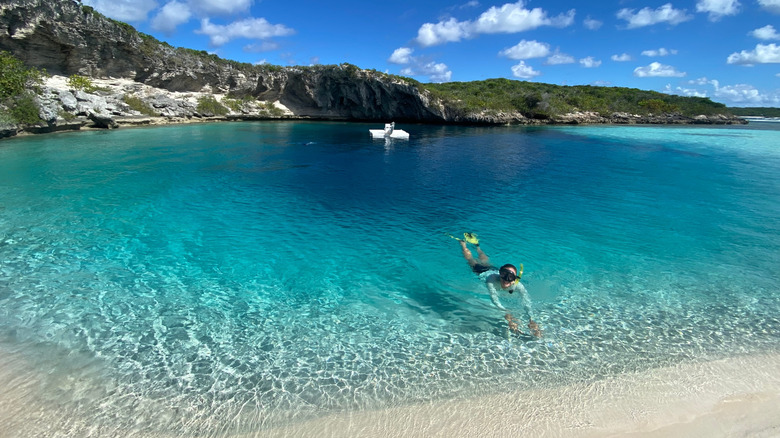 A freediver at Dean's Blue Hole