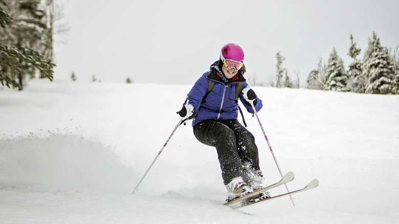 Mountain skier at the Sugarloaf resort Maine