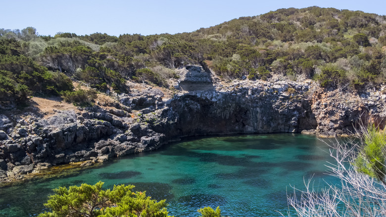 the cliffs of giannutri and clear waters