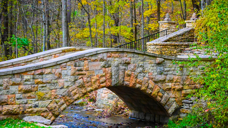 A stone bridge in Dunnings Spring Park