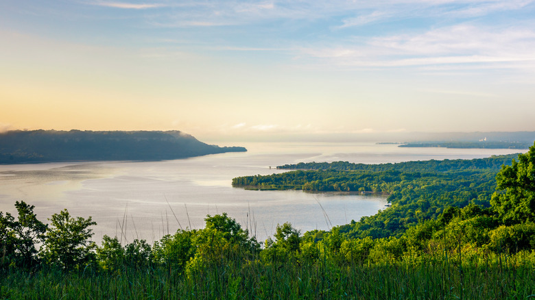 Landscape view of Lake Pepin from Frontenac State Park