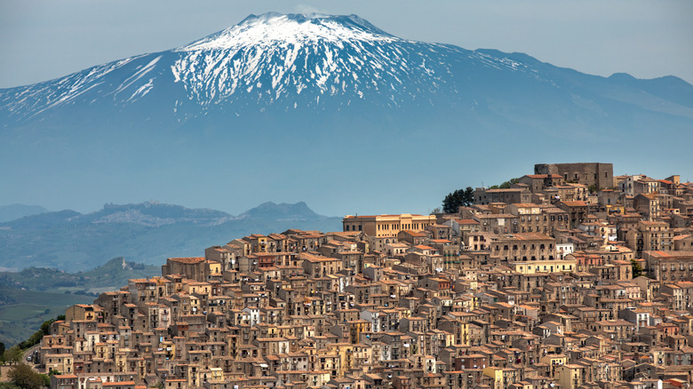 A view of Mount Etna in Gangi