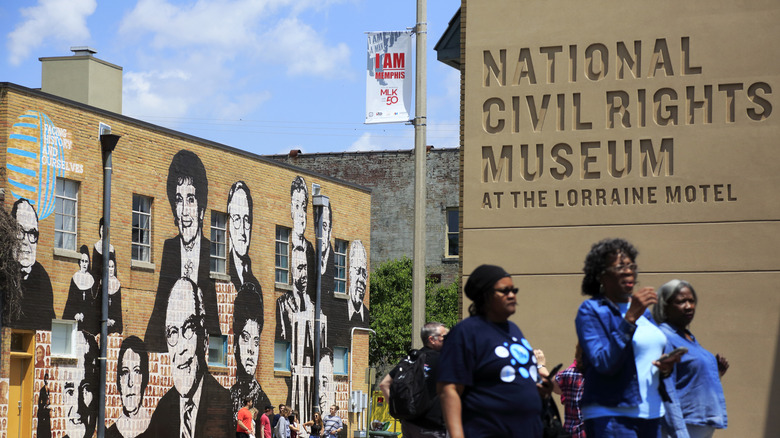 The mural outside the National Civil Rights Museum