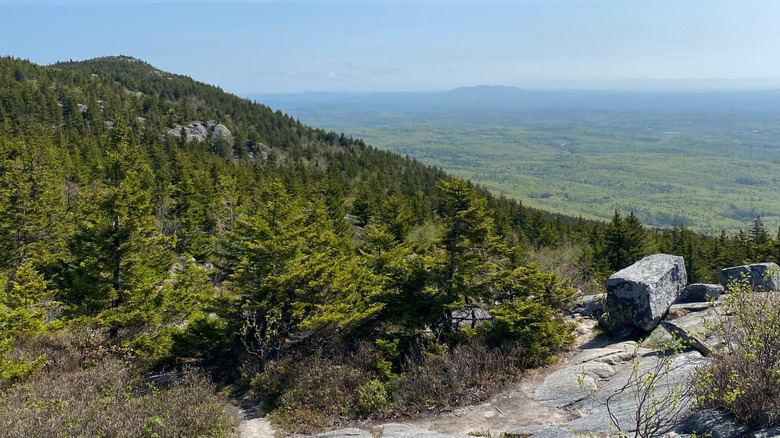 New Hampshire vibrant green mountain views from the summit of Mount Monadnock