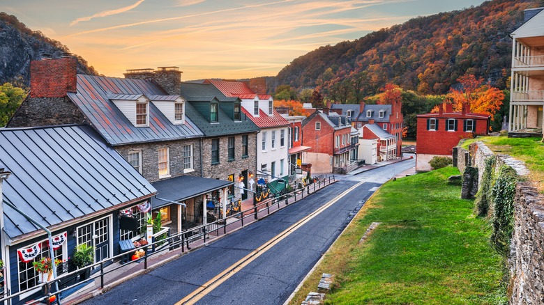 Harpers Ferry, West Virginia, commercial street made up of old buildings