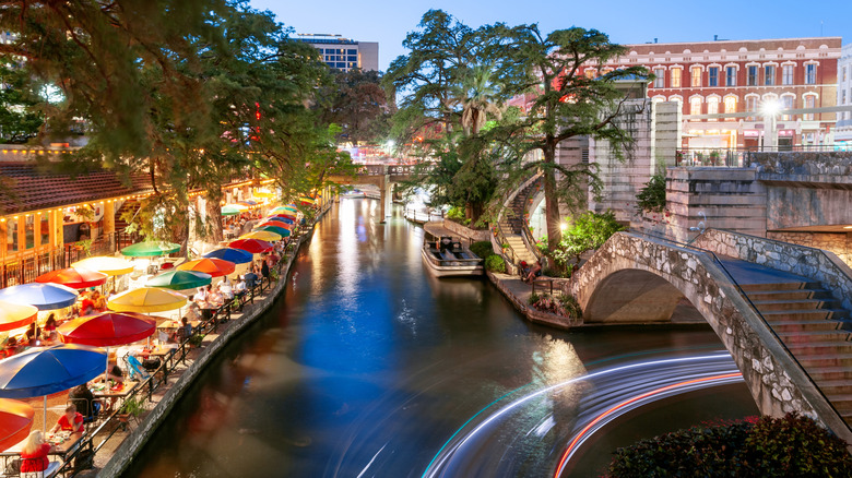 The colorful River Walk in San Antonio, Texas