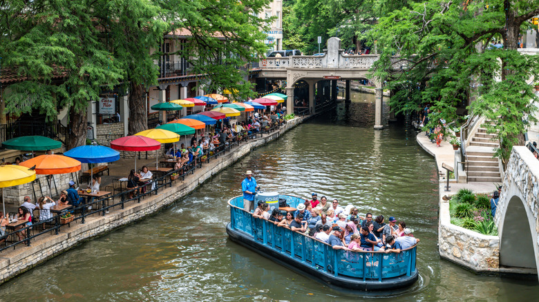 Boat on the River Walk in San Antonio, Texas