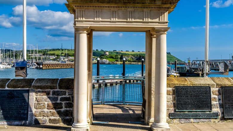 Mayflower Steps monument in Plymouth, England