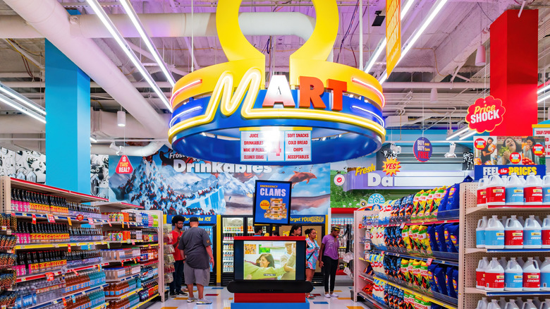 A look down the aisles of Omega Mart in Area 15 in Las Vegas, Nevada