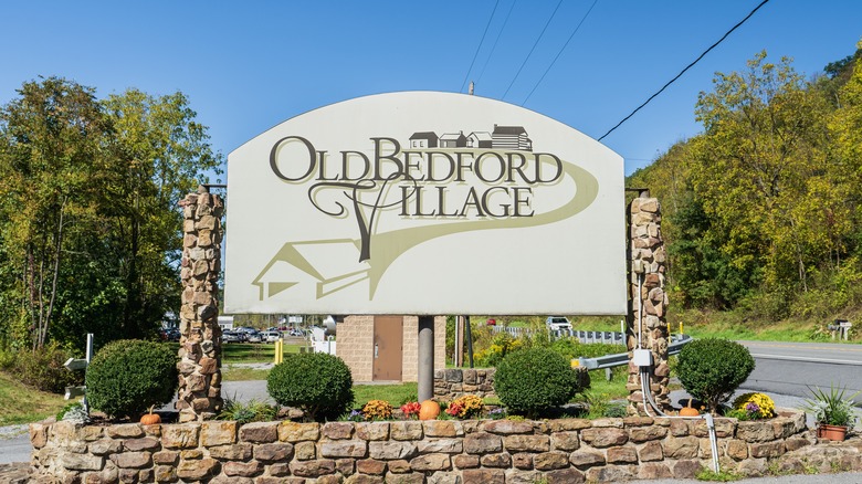 Old Bedford Village sign