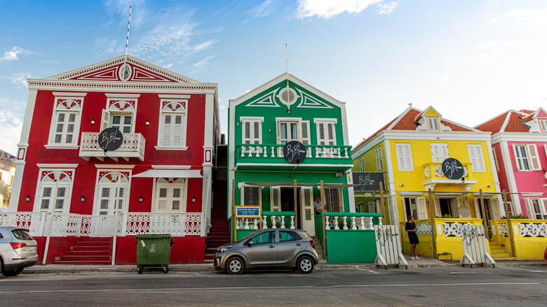 Colorful houses of Pietermaai with blue sky