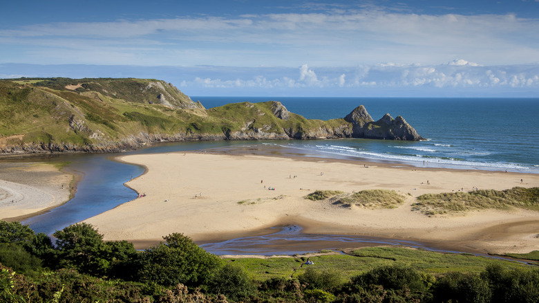 Three Cliffs Wales beach rock formation