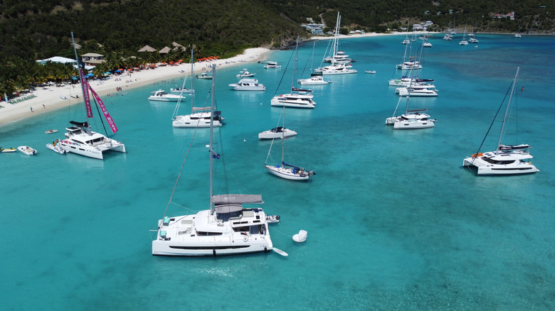 Aerial view of White Bay on Jost van Dyke