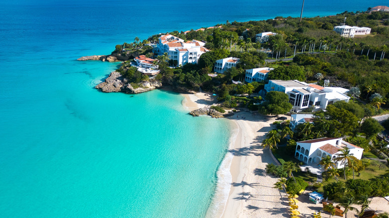 Aerial view of Anguilla beach