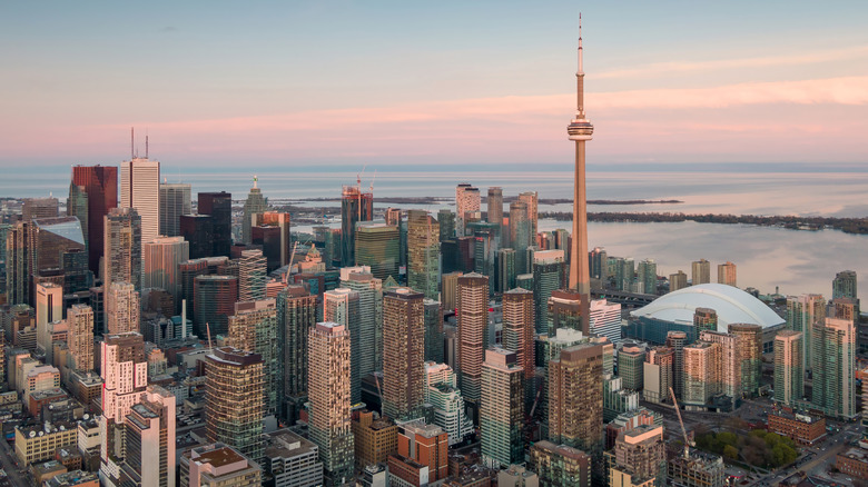 City of toronto skyline with tower