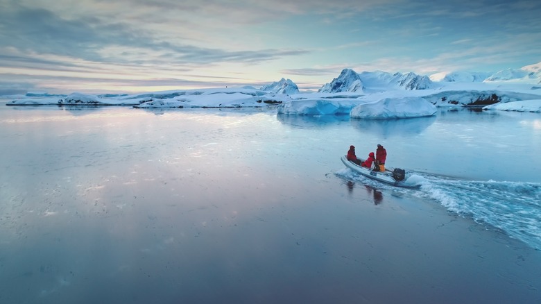 Zodiac boat in Antarctica