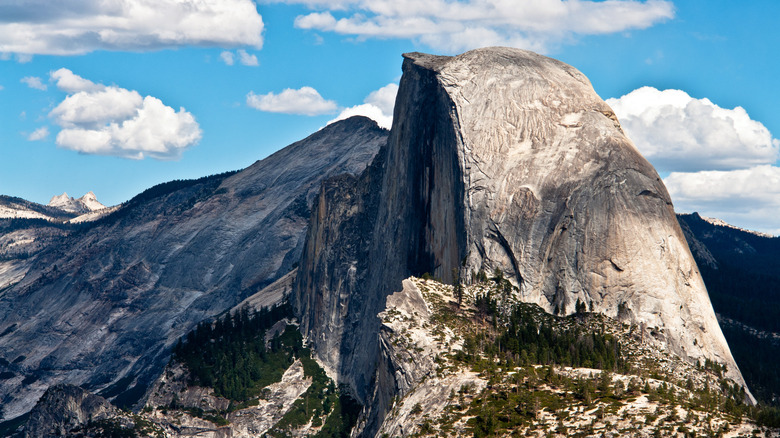 Sheer cliff face of Half Dome