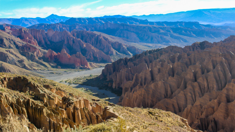 Lunar landscapes and mountains in the Bolivian Altiplano