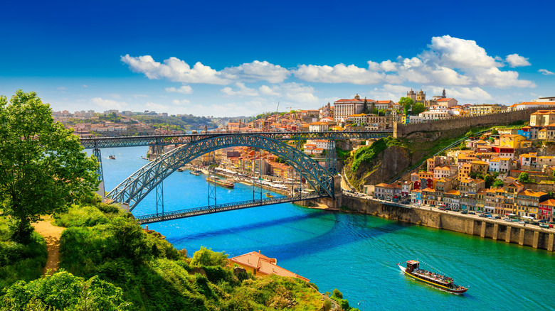 City of Porto across the river on a sunny day