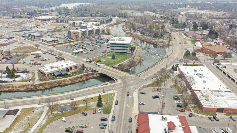 Aerial view of Elkhart, Indiana