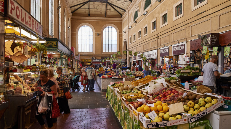 The Central Market, featuring fresh fruits, in Livorno