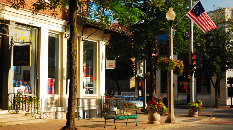 Colonial storefront in Bennington, Vermont