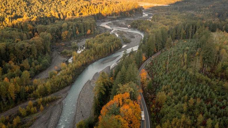 Aerial view of Mount Baker Byway