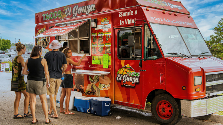 People line up at taco truck in Raleigh, North Carolina