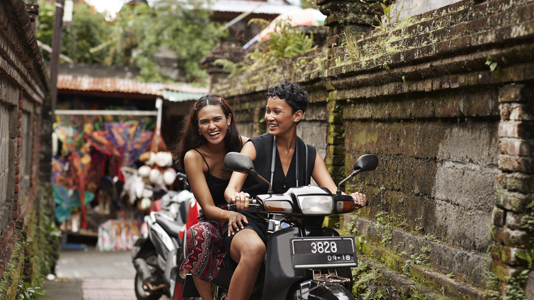 Couple on a motorbike