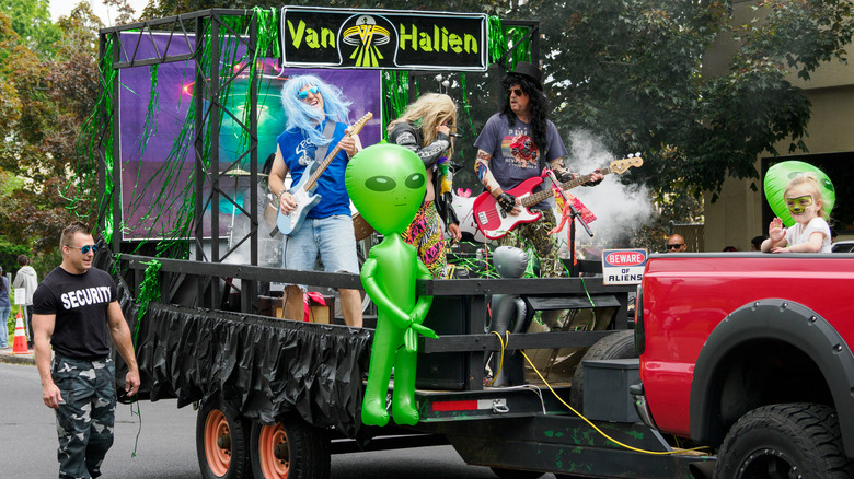 UFO Fest parade on the streets of McMinnville, Oregon