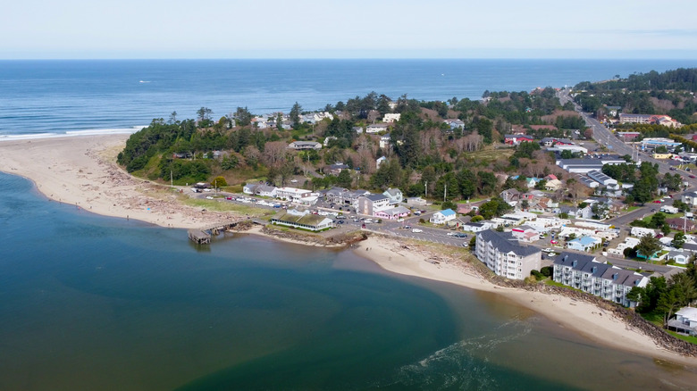 Aerial view of Lincoln City, Oregon