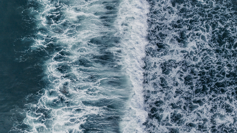 Aerial view of a rip current