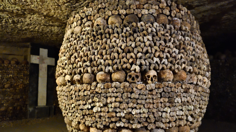 column made of human bones 