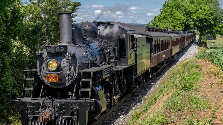 Strasburg Rail Road train near trees