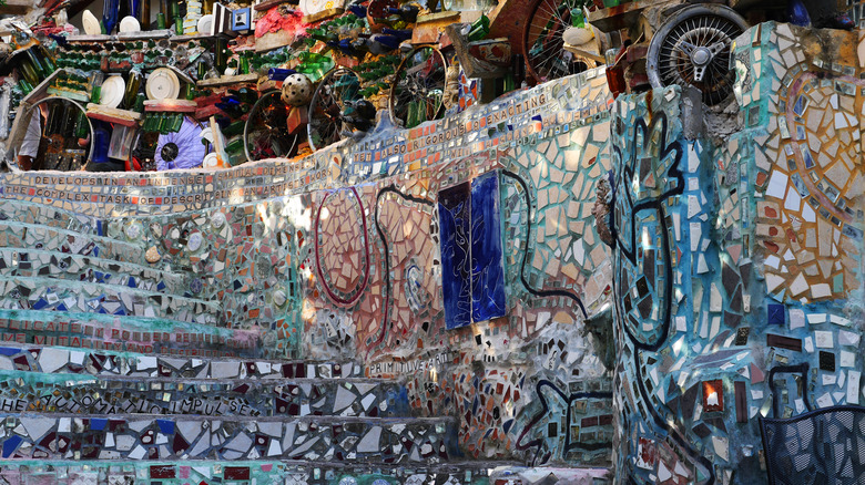 Close-up view of Philadelphia's Magic Gardens