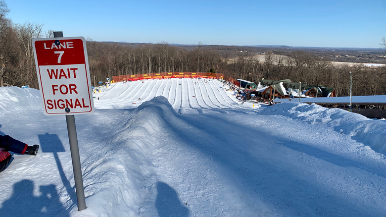 Top of a snow tubing lane at Liberty Mountain Resort