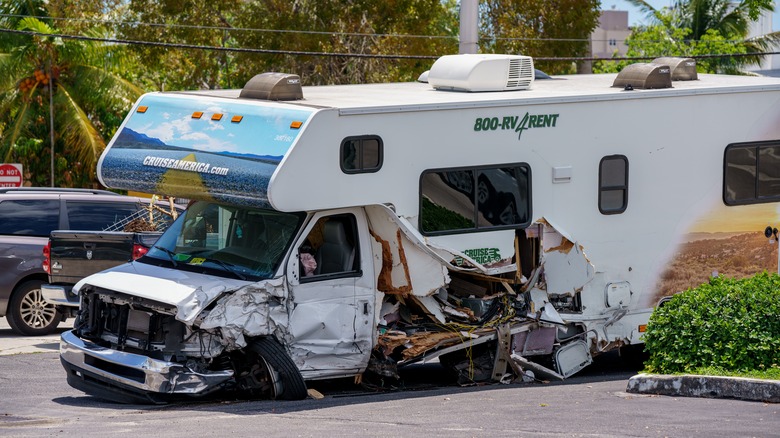 RV damage after accident