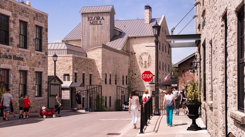 View of Elora main street in the summer.