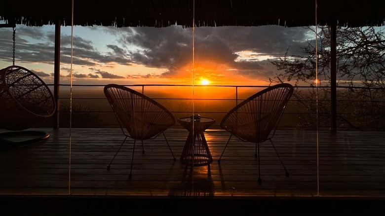 Soroi Lions Bluff Lodge porch at sunset