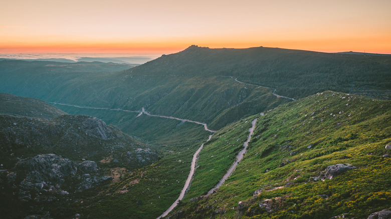 Sunset over the Zêzere Glacial Valley in Portugal